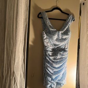 House of CB London pink and blue floral mini dress